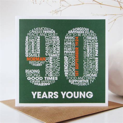 Birthday Card For Year Old Man Personalised Th Birthday Card By