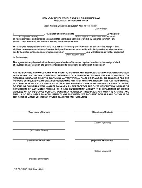 Ny Nf Aob Fill And Sign Printable Template Online Us