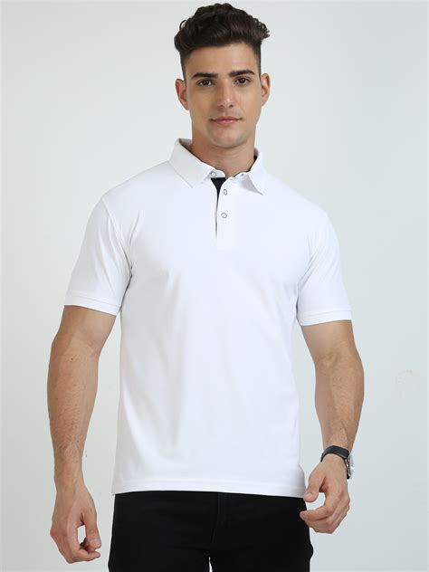 Buy Trendy white polo t shirt mens Online in India