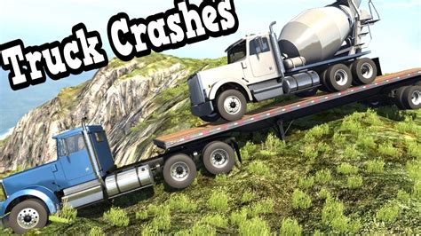 Beamng Drive Semi Trucks Falling Of A Cliff Youtube