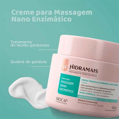 Creme Para Massagem Hidramais Nano Enzimático 500g