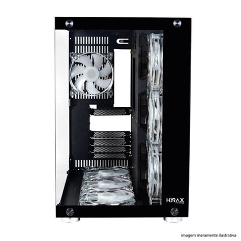 Gabinete Gamer Premium Motospeed Hyrax A O Vidro Temperado Preto Em