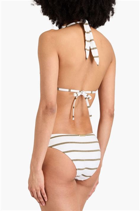 Heidi Klein St Tropez Metallic Striped Halterneck Bikini Top The Outnet