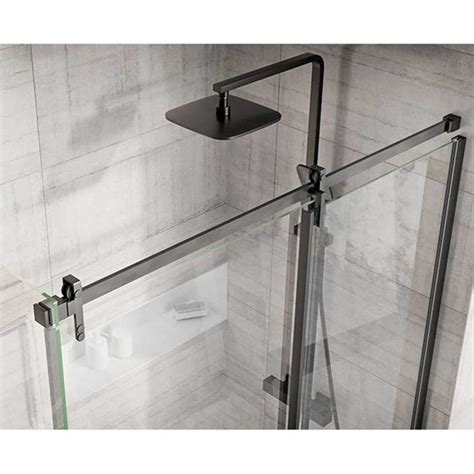 Harbour Icon Matt Black 8mm 2m Tall Easy Clean Sliding Shower Door