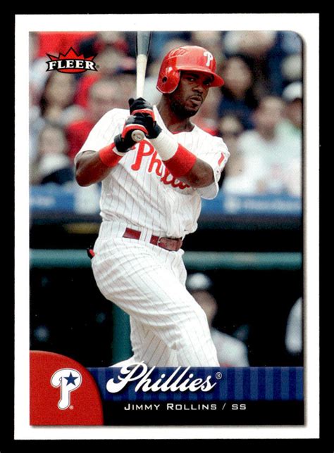 Fleer A Jimmy Rollins Blue Star In The Center Of The P Team