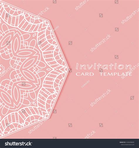 Invitation Card Template Frame Border Doodle Vector De Stock Libre De