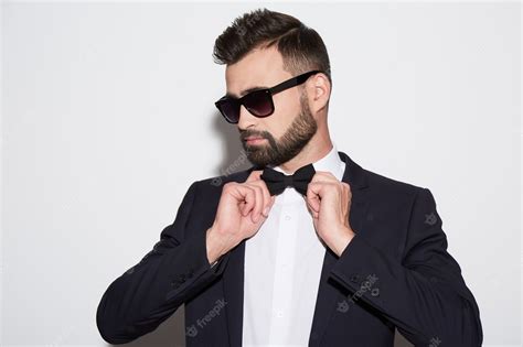 Premium Photo Handsome Man With Black Hair And Beard Wearing White