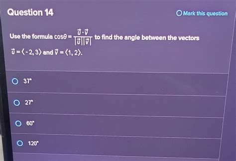 Solved Use the formula cosθ uvuv to find the angle Chegg