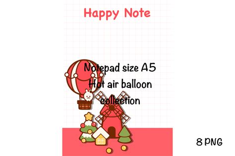 Hot Air Balloon Notepad Size A5 Graphic By SPsweet Creative Fabrica