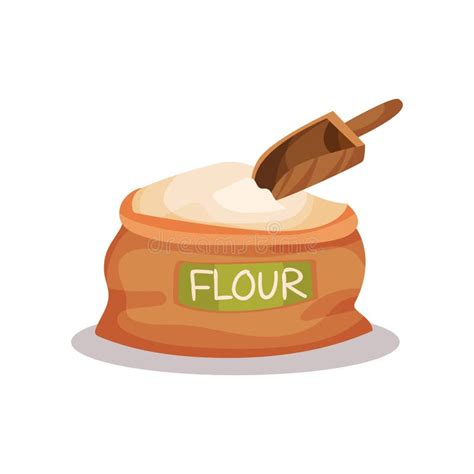 Мешок муки изолированный на белой предпосылке Иллюстрация вектора ...