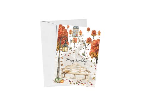 Fall Birthday Card, Free Shipping, Birthday Card for Autumn Birthday ...