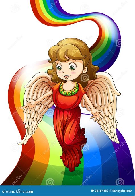 An Angel Above The Rainbow Stock Vector Illustration Of Collar 38184483