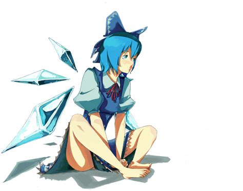 Safebooru Barefoot Blue Hair Bow Cirno Feet Hair Bow Sawasawa Simple