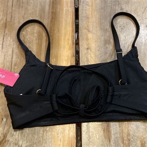 Xhilaration Black Smocked Bralette Bikini Top Size D DD NWT EBay