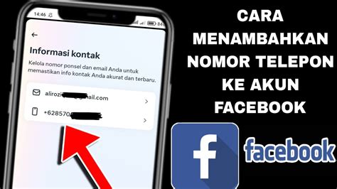 Cara Menambahkan Nomor Telepon Ke Akun Facebook Terbaru 2023 YouTube