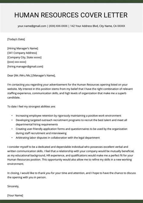 Hr Resume Cover Letter Gotilo