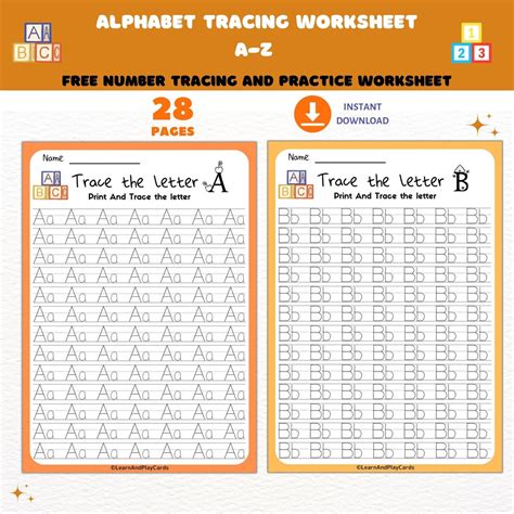 Complete Alphabet and Number Tracing Worksheets, ABC Tracing ...