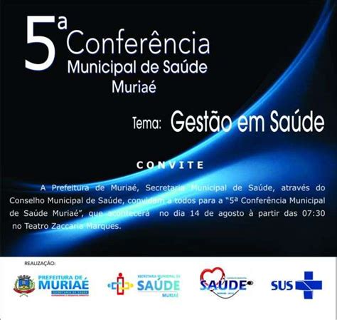 5ª Conferência Municipal De Saúde Será Realizada Esta Semana Em Muriaé