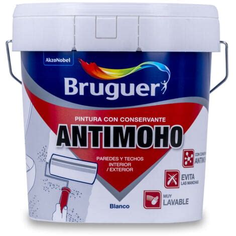 Bruguer Pintura Con Conservante Antimoho Mate Blanco 4 L