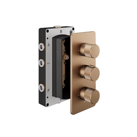 Abacus Iso Pro Bronze 3 Outlet 3 Handle Shower Valve