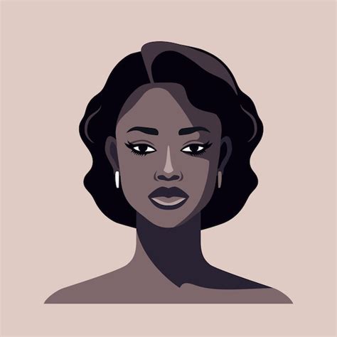 Retrato De Mulher Afro Americana Avatar De Design Plano Vetor Premium