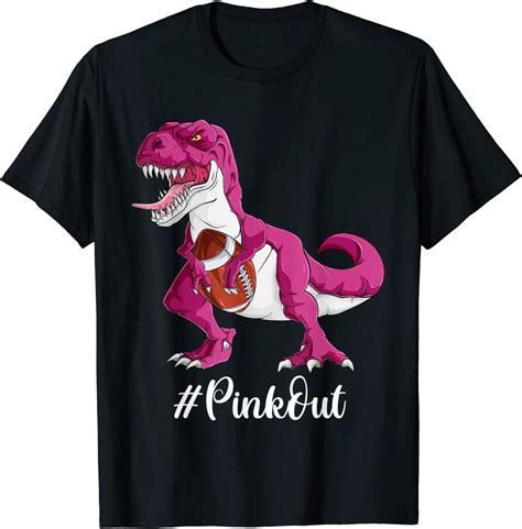 Pink Dinosaur Football Shirt Boys, Breast Cancer Pink Out T-Shirt CL ...