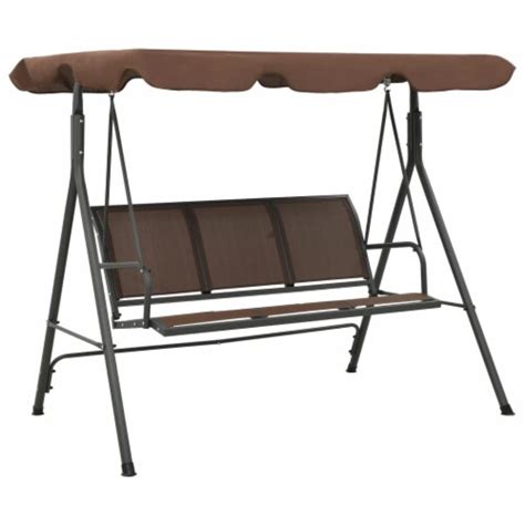 vidaXL Garden Swing Bench with Canopy Coffee, 5' 10"x3' 8"x5' 1" - Ralphs