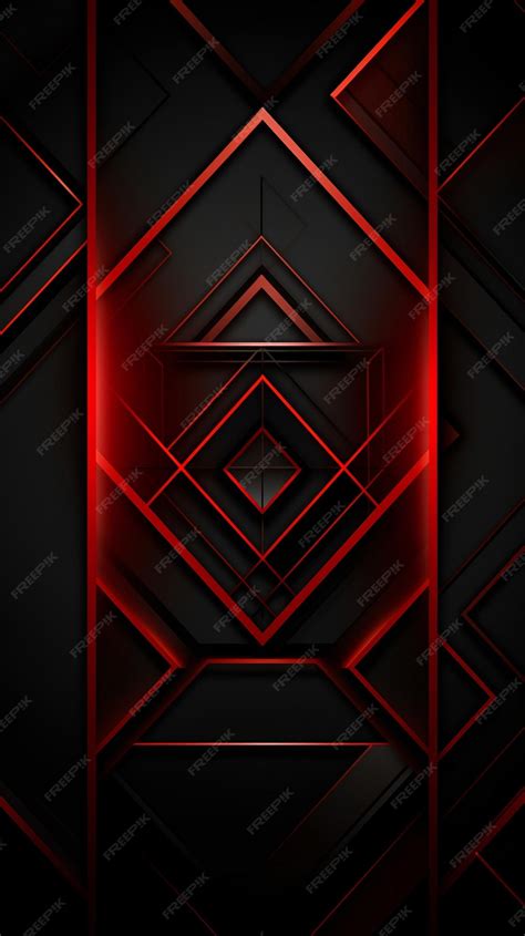 Premium AI Image | Red geometric background black wallpaper for phone