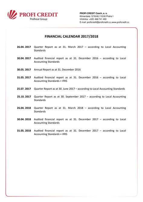 Financial Calendar - How to create a Financial calendar? Download this ...