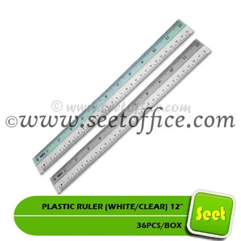 PLASTIC RULER WHITE CLEAR 30CM 12 36PCS BOX 40BOX CTN Seet