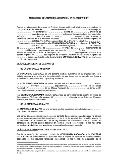 Modelo de Contrato de Asociación en Participación Hot Sex Picture