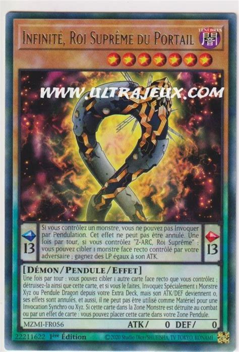 Infinité Roi Suprême du Portail MZMI FR056 Carte Yu Gi Oh Cartes à