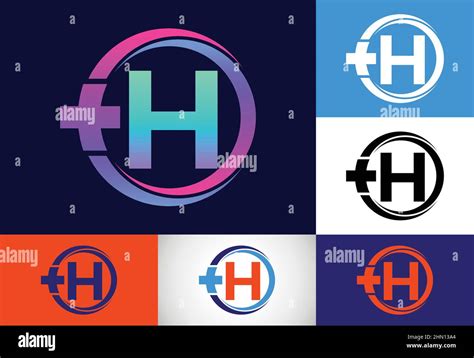 Initial H Monogram In A Circle With Cross Plus Medical Logo Logo For