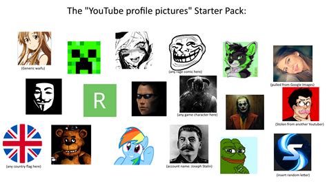 Youtube Profile Pictures Starter Pack Rstarterpacks