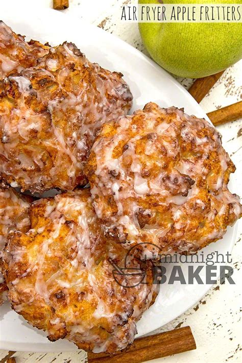 Air Fryer Apple Fritters - The Midnight Baker