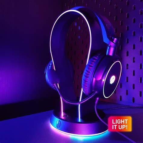 Stealth Light Up Led Gaming Headset Stand With 2 X Usb Ports Smyths