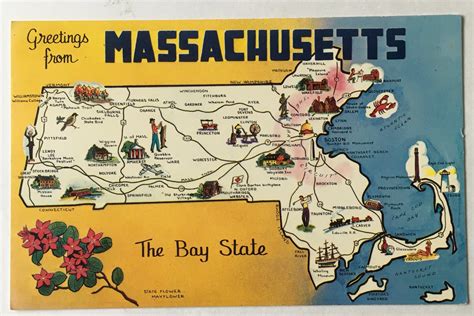 Massachusetts Postcard Vintage Greetings From Massachusetts Etsy