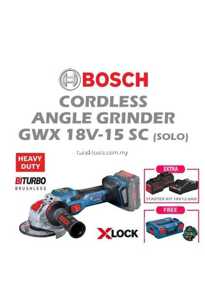 BOSCH CORDLESS ANGLE GRINDER X LOCK GWX 18V 15 SC SOLO