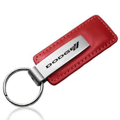 Au Tomotive Gold Inc Dodge New Logo Red Leather Car Key Chain