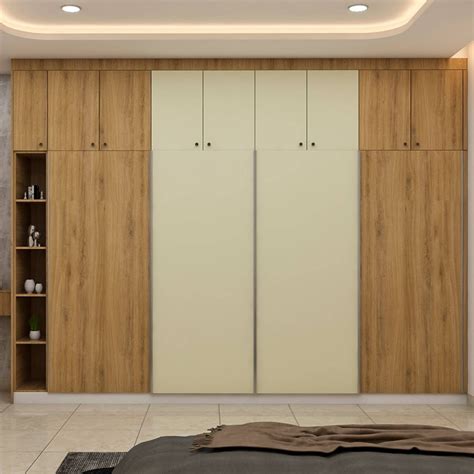 Sliding Door Wardrobe Design With Warm Palette | Livspace