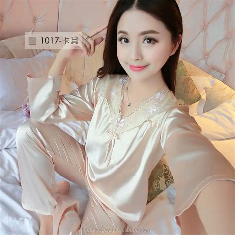 Wholesale Spring Silk Pajamas Long Sleeve Women Elegant Pyjamas Two Piece Set Ladies Satin