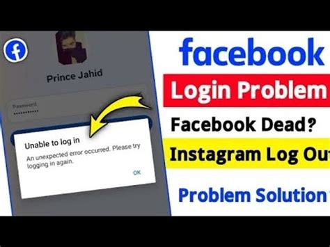 Facebook Can T Login Facebook Instagram Login Problem Facebook