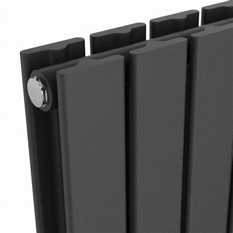 Urban Horizontal Radiator Matt Black Double Panel Mm High