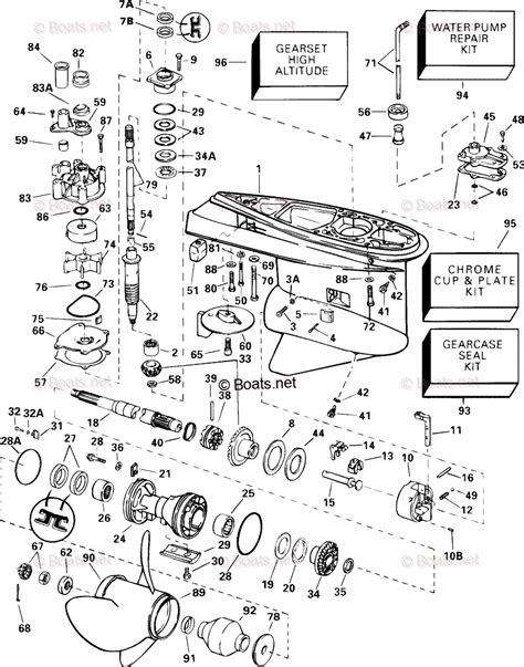 Evinrude Outboard Oem Parts Diagram For Gearcase Standard