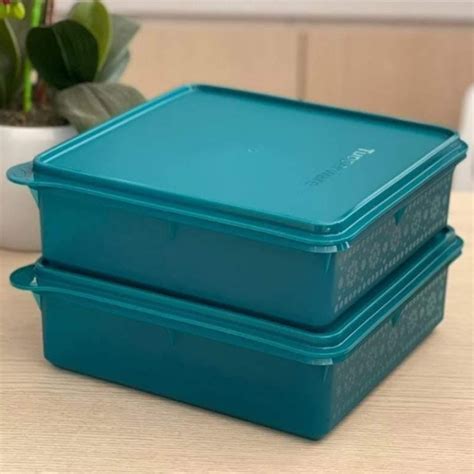 Ready Stock Original Tupperware Mosaic Snack Stor L Emerald