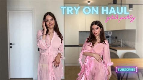 4K TRANSPARENT Lingerie Try On Haul With My Friend See Through No Bra YTboob