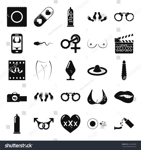 Erotic Movies Sex Icon Set On Stock Vector Royalty Free 444353689