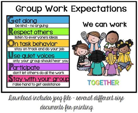 Group Work Expectation Visual From Icreate2educate Respect Others Photo Processing Smart Board