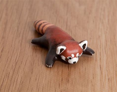 Relaxed Red Panda Animal Totem Polymer Clay Animal Ooak Etsy Глина