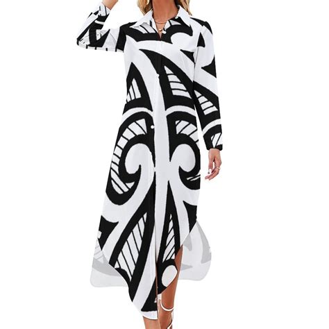 maori Long Sleeved Shirt Dress Evening gown luxury evening dresses